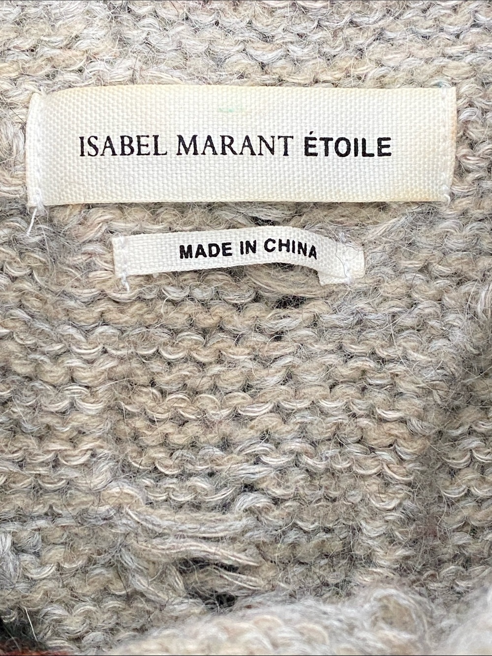 Isabel Marant Étoile Gao Color-Block Alpaca Wool Linen Cable Sweater Sz 38/ 8-10 - Picture 10 of 12